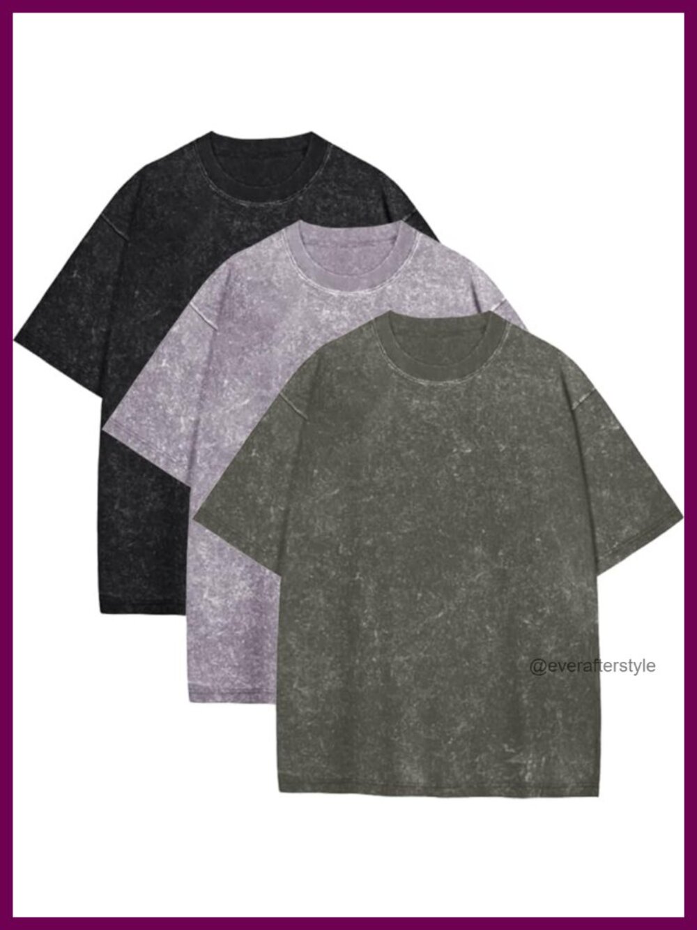 Oversized Tee Shirts for Men - Vintage Washed Loose Fit Short Sleeve